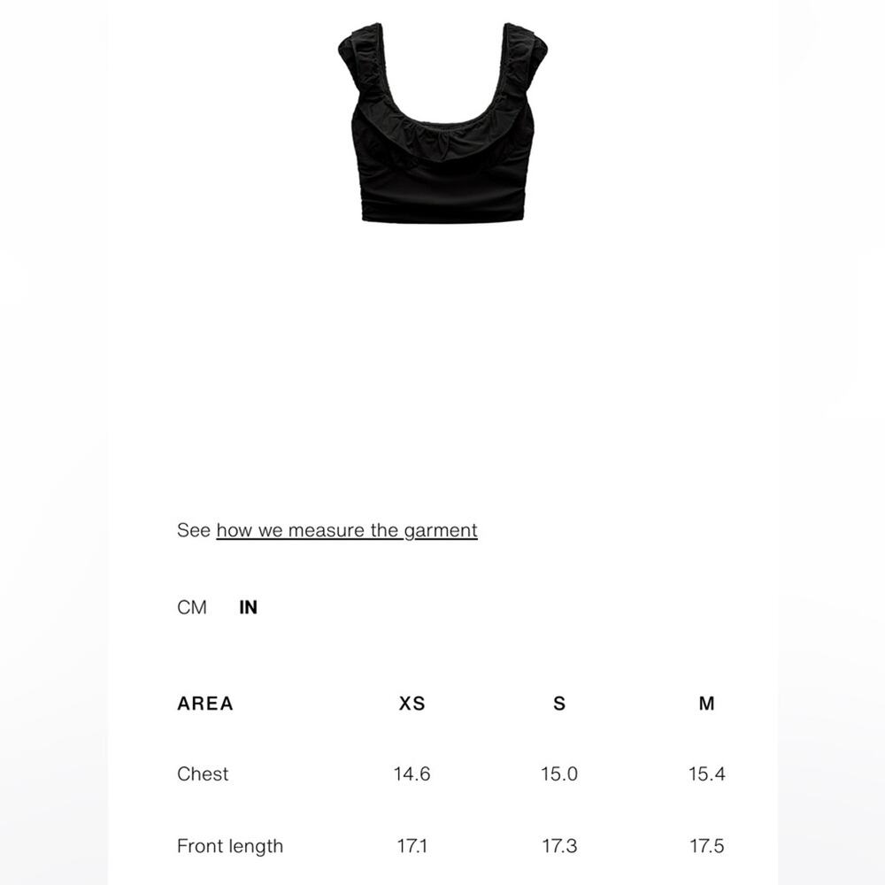 Zara Black Ruffle Crop Top - Picture 11 of 13